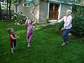 June 13, 2009 - Merrimac, Massachusetts.<br />Matthew, Miranda, and Baiba playing ball.