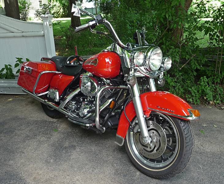June 17, 2009 - Newburyport, Massachusetts.<br />The carpenter's (who is assembling John's gazebo) motorcycle: a special edition<br />Harley Davidson made for firefighters only (after 9/11/01, only 750 were made).