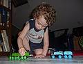 July 10, 2009 - Merrimac, Massachusetts.<br />Matthew really likes playing with trains.