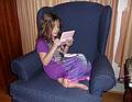 July 11, 2009 - Merrimac, Massachusetts.<br />Miranda playing with her virtual pet dogs.