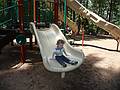July 11, 2009 - Moseley Woods Park, Newburyport, Massachusetts.<br />Matthew on the slide.