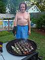 July 12, 2009 - At Marie's in Lawrence, Massachusetts.<br />Paul and his inimitable lamb shishkebab.