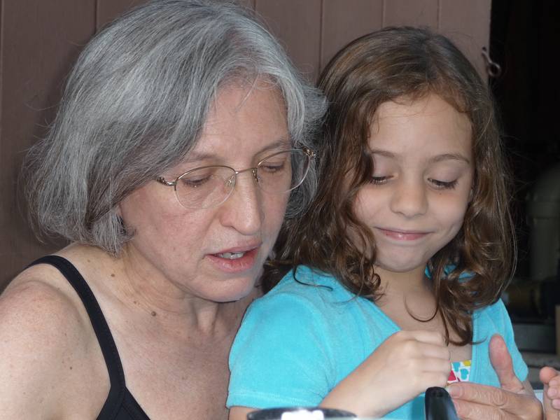July 12, 2009 - At Marie's in Lawrence, Massachusetts.<br />Memere Joyce and Miranda.