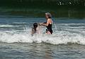 July 15, 2009 - Salisbury Beach, Massachusetts.<br />Miranda and Joyce.