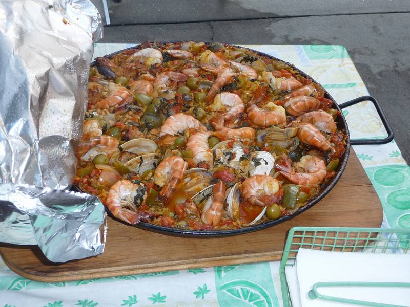 August 18, 2009 - At Marie's resort, Lawrence, Massachusetts.<br />The paella, ready for eating.