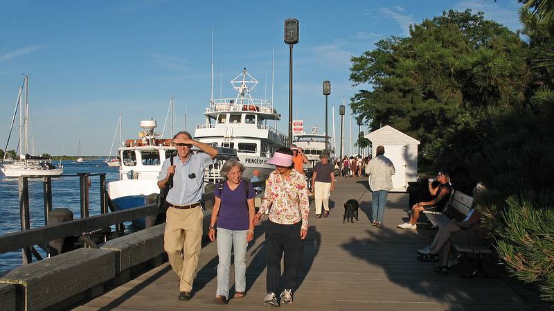 August 27, 2009 - Newburyport, Massachusetts.<br />Bob, Joyce, and Yoong (Bob's wife) on boardwalk along the Merrimack River.