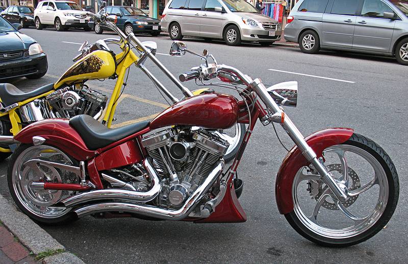 August 27, 2009 - Newburyport, Massachusetts.<br />A couple of cool motorcycles on State Street.