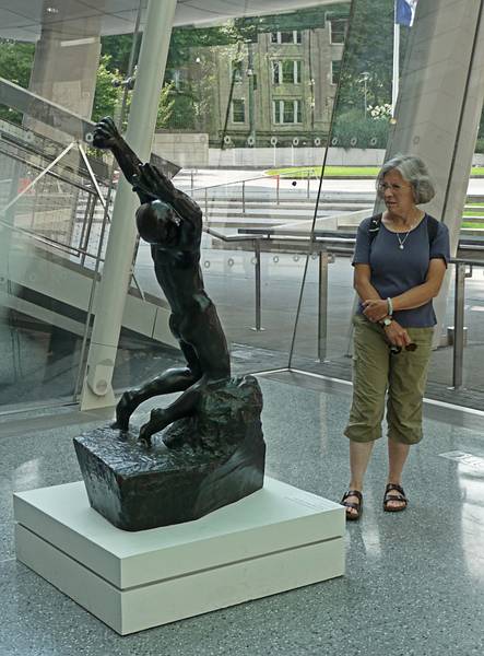 August 21, 2009 - Brooklyn, New York, New York.<br />At the Brooklyn Museum.<br />Joyce admiring one of Auguste Rodin's sculptures.
