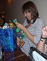 August 21, 2009 - Brooklyn, New York, New York.<br />At the Ici Restaurant.<br />Gisela unwrapping baby presents.