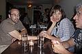 August 21, 2009 - Brooklyn, New York, New York.<br />At the Ici Restaurant.<br />Julian and Gisela listening to Joyce.