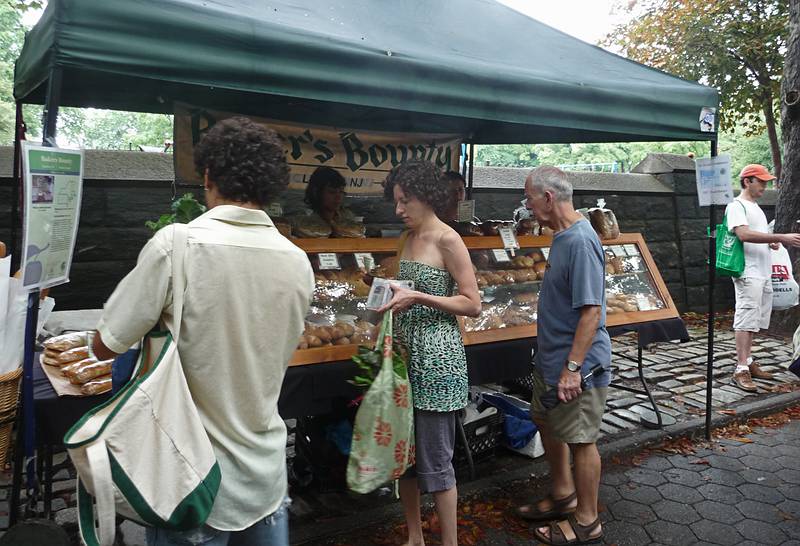August 22, 2009 - Brooklyn, New York, New York.<br />Ronnie inspecting the baked goods at the farmers market at Fort Greene Park.