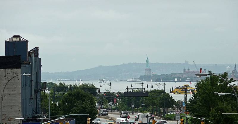 August 22, 2009 - High Line Park, Manhattan, New York, New York.<br />Statue of Liberty in the distance.