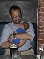 August 22, 2009 - Brooklyn, New York, New York.<br />Dinner at the Superfine Restaurant.<br />Julian with Alina.