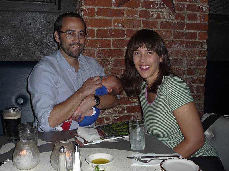 August 22, 2009 - Brooklyn, New York, New York.<br />Dinner at the Superfine Restaurant.<br />Julian, Alina, and Gisela.