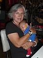 August 22, 2009 - Brooklyn, New York, New York.<br />Dinner at the Superfine Restaurant.<br />Joyce with Alina.