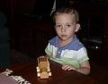 Sept. 9, 2009 - Merrimac, Massachusetts.<br />Matthew with one of his favorite toys: a train.