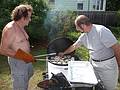 Sept 7, 2009 - At Marie's resort in Lawrence, Massachusetts.<br />Celebrating Paul L's retirement.<br />Paul G and Dominic grilling some oysters.