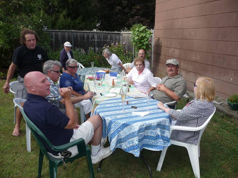 Sept 7, 2009 - At Marie's resort in Lawrence, Massachusetts.<br />Celebrating Paul L's retirement.<br />Paul G, Tom, Jim, Marie, Norma, Joyce, Marion, Dominic, Paul L, and Mary.