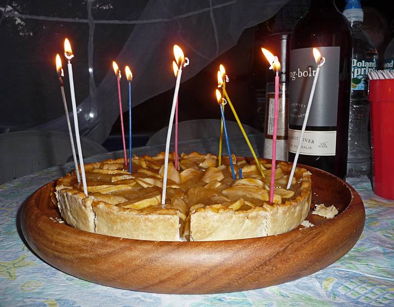 Sept 7, 2009 - At Marie's resort in Lawrence, Massachusetts.<br />Celebrating Paul L's retirement.<br />Joyce's apple torte.