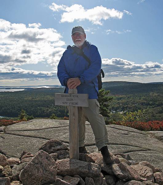 Sept. 25, 2009 - Gorham Mountain Trail, Acadia National Park, Maine.<br />Egils atop Gorham Mountain (photo by Deb).