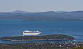Sept. 26, 2009 - Acadia National Park, Maine.<br />The Crown Princess at Bar Harbor, seen from atop Cadillac Mountain (~3.6 miles away).