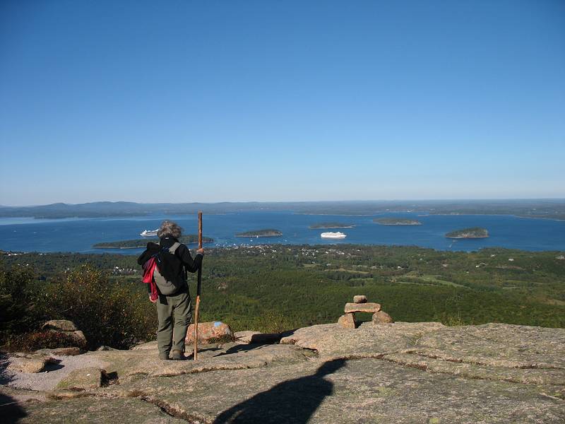 Sept. 26, 2009 - Acadia National Park, Maine.<br />View from Cadillac Mountain North Ridge Trail of<br />Bar Harbor, The Porcupines, and two cruise ships.
