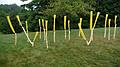 Sept. 12, 2009 - Outdoor Sculpture at Maudslay State Park, Newburyport, Massachusetts.<br />Michele Koenig Augeri, untitled, white poplar, linen.