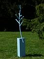 Sept. 14, 2009 - Outdoor Sculpture at Maudslay State Park, Newburyport, Massachusetts.<br />Joyce Audy Zarins, 'The Whistler', painted steel.