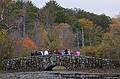 Oct. 9, 2009  - Ipswich River Wildlife Sanctuary, Topsfield, Massachusetts.<br />Stone bridge at Waterfowl Pond.