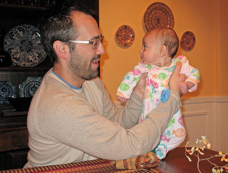 Nov. 1, 2009 - At Baiba's and Ronnie's in Baltimore, Maryland.<br />Alina seems fascinated by Julian.
