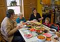 Nov. 26, 2009 - Thanksgiving at Paul and Norma's in Tewksbury, Massachusetts.<br />David, Marie, Holly, and Matthew at the appetizer table in the kitchen.