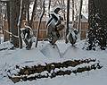 Dec. 6, 2009 - Merrimac, Massachusetts.<br />First snow of the season that accumulated (about a couple of inches).<br />Joyce's sculpture "Kinetic Forces Uplifted".