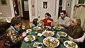 Dec. 23, 2009 - Christmas tree decorating party in Merrimac, Massachusetts.<br />Bonnie, Matthew, Miranda, Melody and Sati, who just arrived from California, and Nancy<br />at dinner.