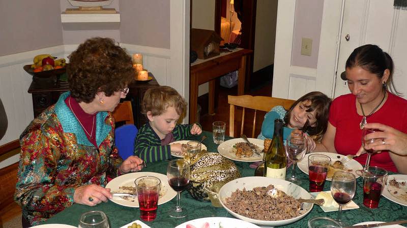 Dec. 23, 2009 - Christmas tree decorating party in Merrimac, Massachusetts.<br />Bonnie, Matthew, Miranda, and Melody.