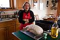 Dec. 25, 2009 - Merrimac, Massachusetts.<br />Joyce preparing the goose.