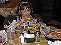 Dec. 26, 2009 - At Pizzeria Uno in Bellingham, Massachusetts.<br />Miranda's birthday party.<br />Miranda about to chomp down on her pizza.