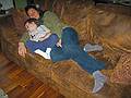 Dec. 26, 2009 - At Carl and Holly's in Mendon, Massachusetts.<br />Matthew just crawled up to Melody and went to sleep.