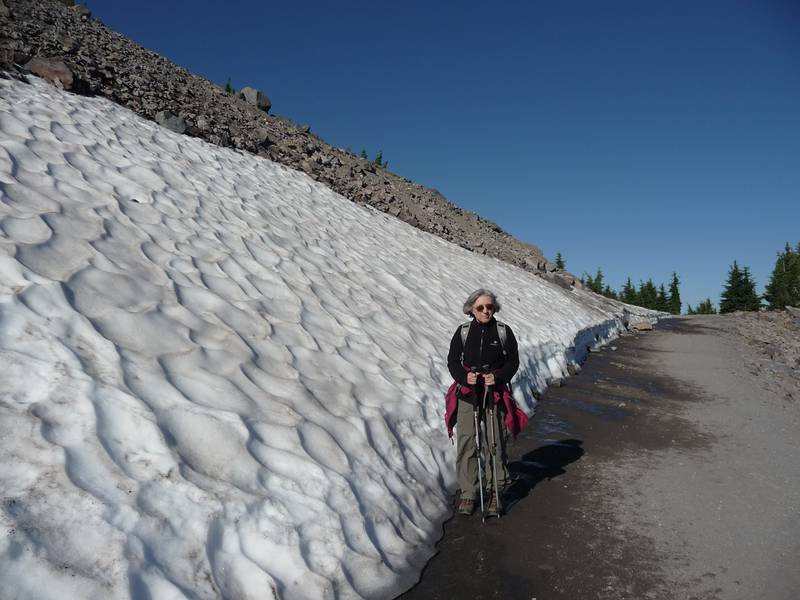 July 27, 2009 - Crater Lake National Park, Oregon.<br />Joyce on way up The Watchman.