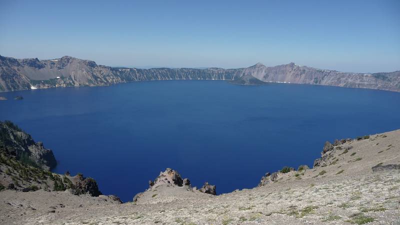 July 27, 2009 - Crater Lake National Park, Oregon.<br />This is the most I could get of the lake with my 28 mm equivalent lens.