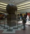 July 31, 2009 - Kelowna, British Columbia, Canada.<br />Joyce admiring a Geert Maas sculpture at a shopping mall.