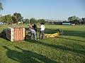August 1, 2009 - Ballooning in Kelowna, British Columbia, Canada.<br />Balloon is being attached to the basket.