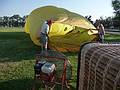 August 1, 2009 - Ballooning in Kelowna, British Columbia, Canada.<br />Two passengers were recruited to hold the mouth of the balloon for the fan to inflate it.
