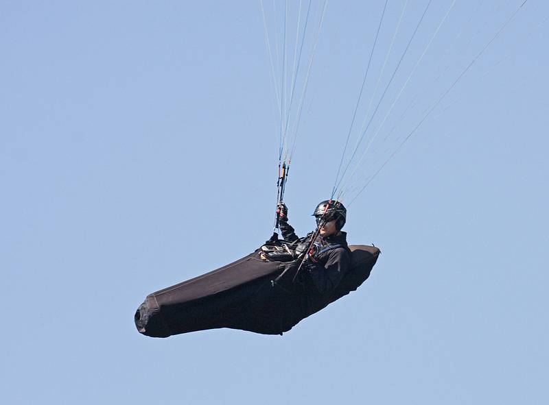 August 2, 2009 - Atop Mount Seven near Golden, British Columbia, Canada.<br />The more experience pilots were enjoying the strong thermals that developed.