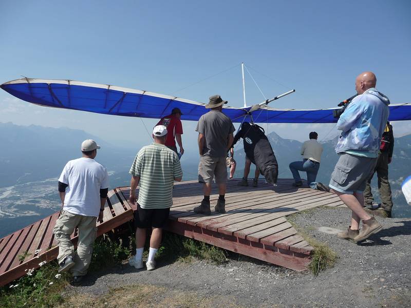 August 2, 2009 - Atop Mount Seven near Golden, British Columbia, Canada.<br />Conditions were good for hang gliders also.