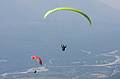 August 2, 2009 - Atop Mount Seven near Golden, British Columbia, Canada.<br />The more experience pilots were enjoying the strong thermals that developed.
