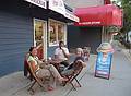 August 3, 2009 - Golden, British Columbia, Canada.<br />Melody, Sati, and Joyce enjoying an icecream after dinner.
