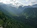 August 7, 2009 - Glacier National Park, Montana.<br />McDonald Creek and Going-to-the-Sun Road in the valley from near The Loop.