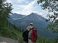 August 7, 2009 - Glacier National Park, Montana.<br />Joyce and Egils on one of the pull-outs on Going-to-the-Sun Road.
