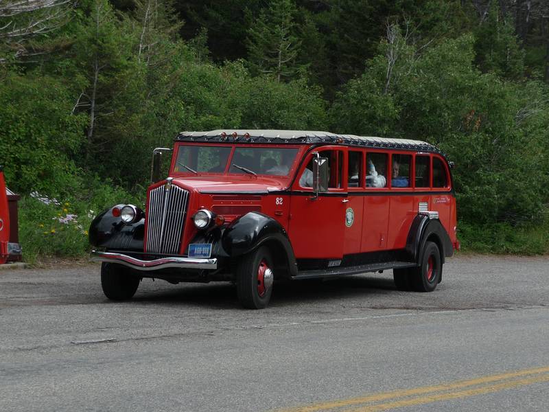 August 7, 2009 - Glacier National Park, Montana.<br />Historic Red Jammer.