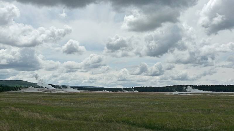 August 8, 2009 - Yellowstone National Park, Wyoming.<br />Midway Geyser Basin from the Grand Loop Road on our way to Old Faithful area.